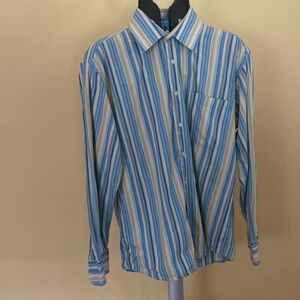 Linea Dome verticals striped blue/green/yellow Dress Shirt